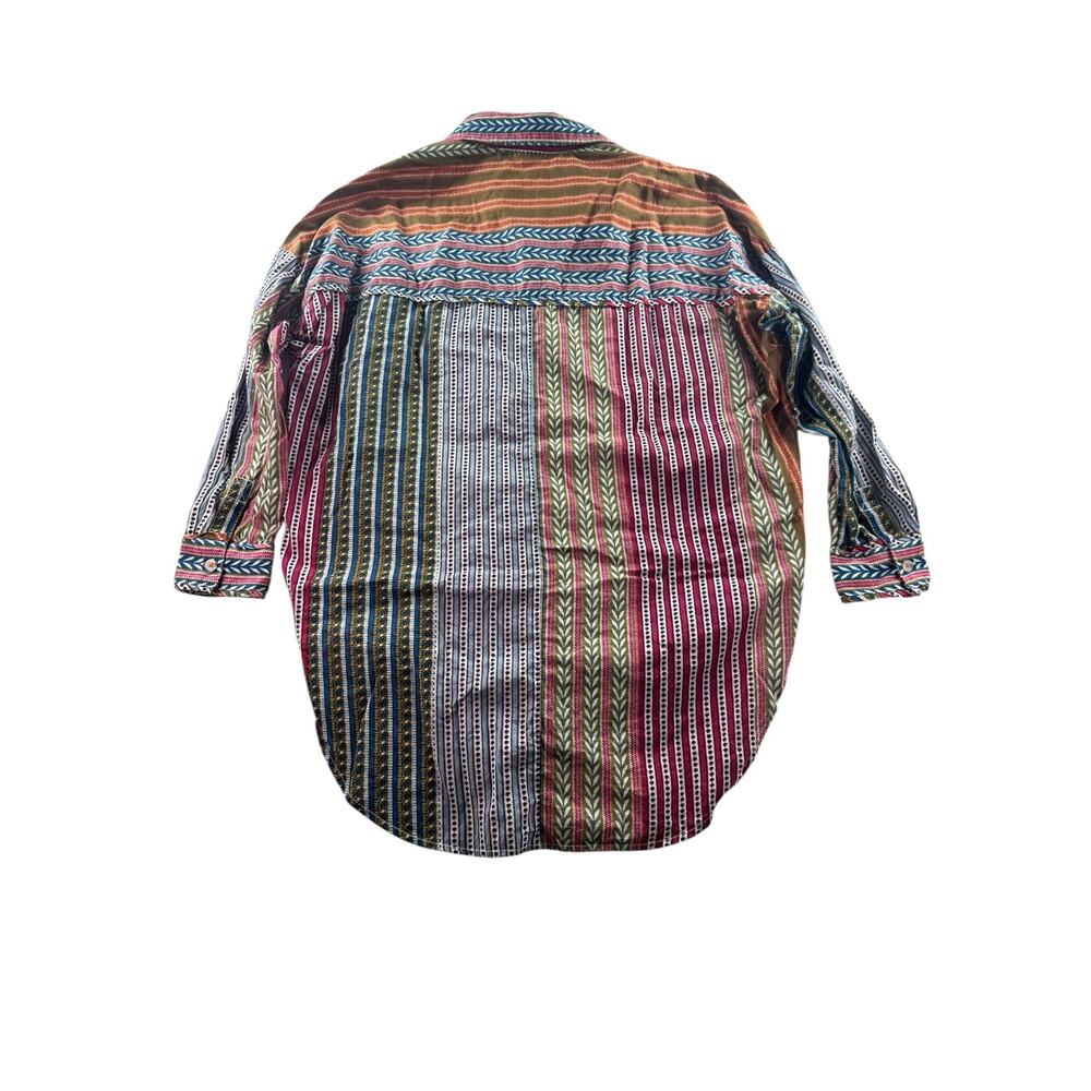 Anthropologie Pilcro Clara Striped Button Down Tunic XS Relaxed Oversized Boho - Picture 4 of 10
